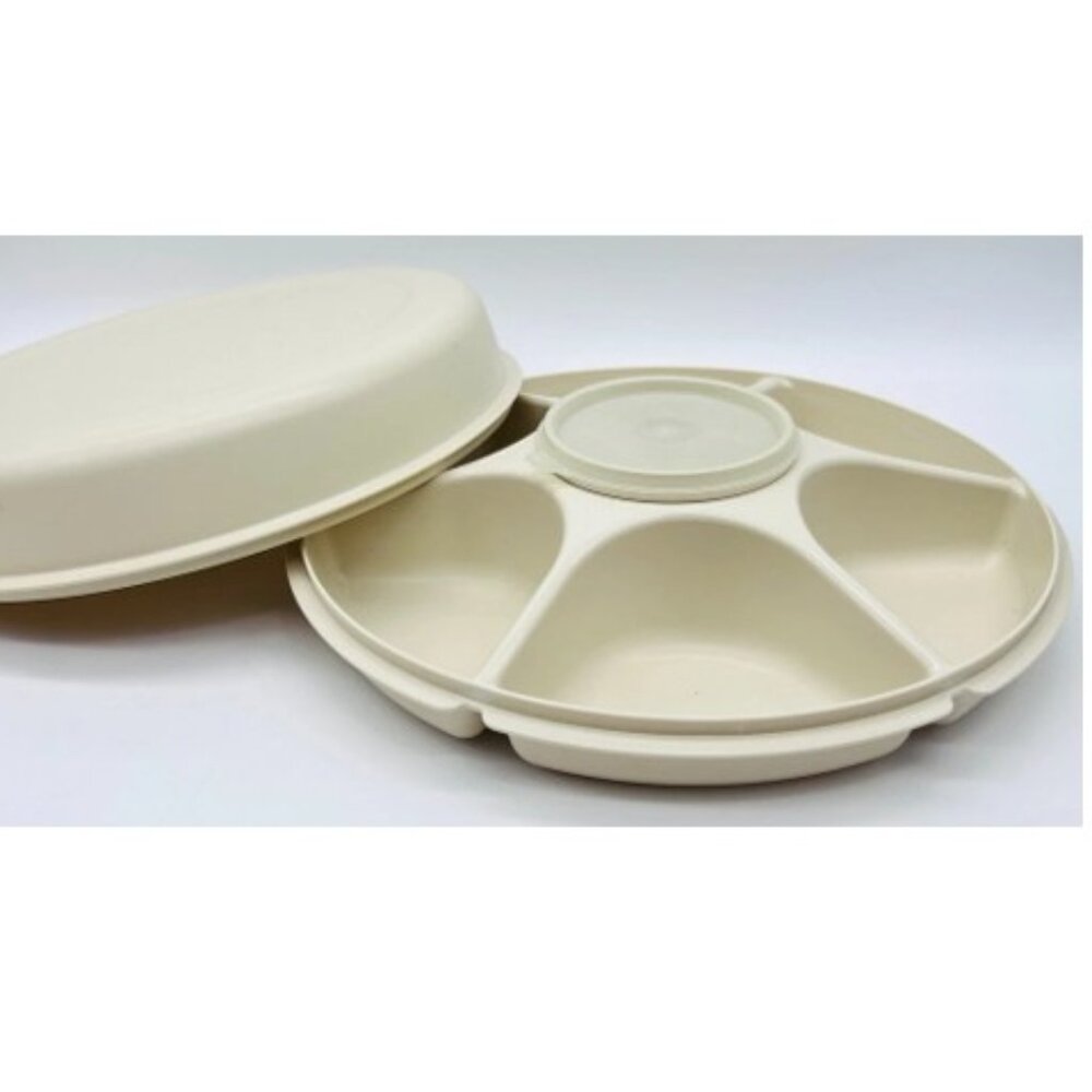 TUPPERWARE Serving Center 6-Part Divided Party Veggie Snack & Dip Tray 1665 1667